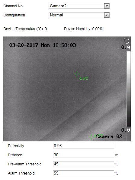 Expert. Normal Mode: Figure 9-20 Temperature Measurement Configuration Emissivity: Set the emissivity of your target. Note: The emissivity of each object is different.