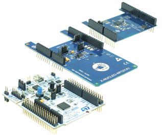 STM32 NUCLEO EXPANSION BOARDS The expansion boards let you add specialized functions (sense, connectivity ) with companion chips through Arduino or ST morpho connectors.
