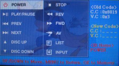 2.4.1 Input DVD, DTV I-DRIVE What is IR-MEMORY Mode? Is to allow I-Drive to control other DVD or DTV (besides the existing,; for example : SANYO, NECVOX) by register remote control value.