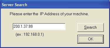 9 Click [OK], when the IP Address has been entered.