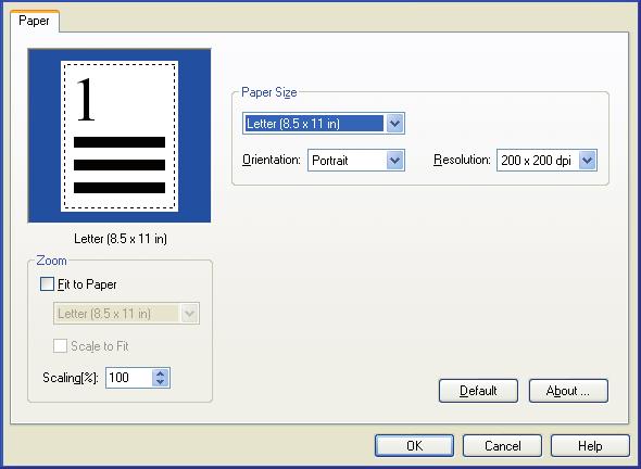 5.2.3 Paper tab The Paper tab is used for setting the paper destination and printing. [OK] Click this button to exit the Properties dialog box and apply all settings you changed.