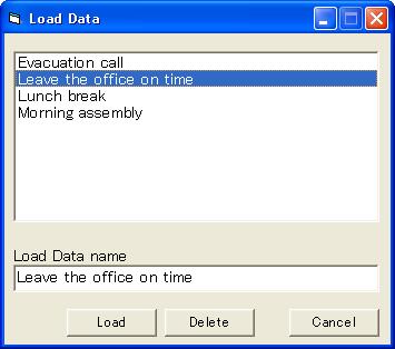 Save Data window is displayed. (2) Enter the Data name in Save Data name and click [Save]. Up to 20 data can be saved. 9.3. Loading saved data in Visual PA2 (1) Click [Load].