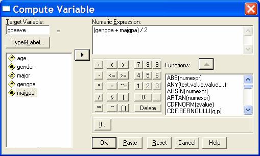 Variable window Put the formula (for a mean, not a sum) into the