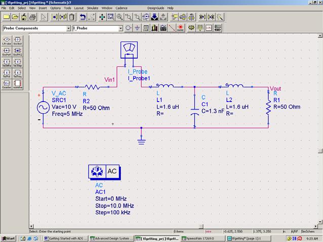 Click Probe Components in the drop down category box and add the I_Probe component.