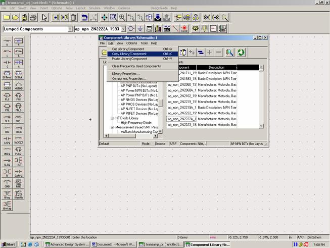 ADS Startup Tutorial v2 Page 3 of 17 Wire Symbol Figure 3: Using the Component Library When placing sources, use the Source Category that corresponds to the type of analysis you are interested in.