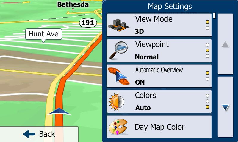 Map Settings You can modify and customize the way your maps are displayed by accessing the Map Settings From the map screen select the Quick Menu button.