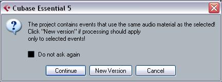 This will sound as if you were playing a tape backwards. 1. With the Object Selection tool, click on the audio event you wish to change. In our case, let s pick the bass audio event.