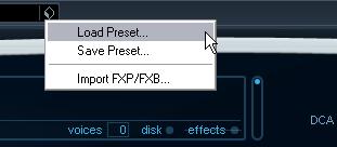 Click the Preset button in HALionOne and choose Load Preset from the pop-up menu. 2. In the window that appears, click the Categories button to display the Filter section. 3.