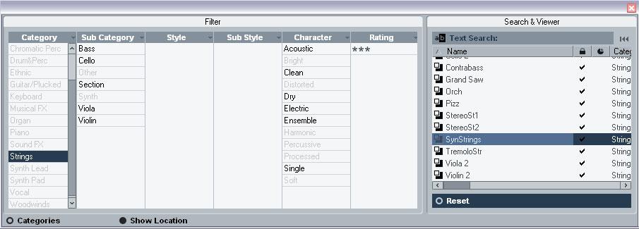 Choose a string sound from the list on the right. MIDI recording Now that we have our sound, let s record something.
