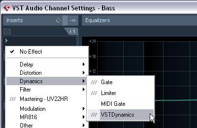 3. Click on the Edit Audio Channels Settings button on the Bass track to open the VST