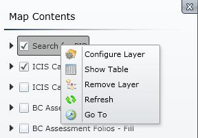 To remove the results of the PID Search from the Map Contents window, right click on Search