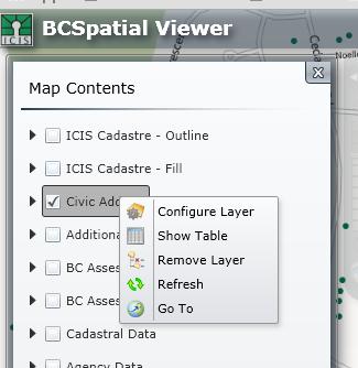 Configure Layer Tools The Configure Layer Tools can be used on any of the: a) Feature Access Layers (ICIS Cadastre,