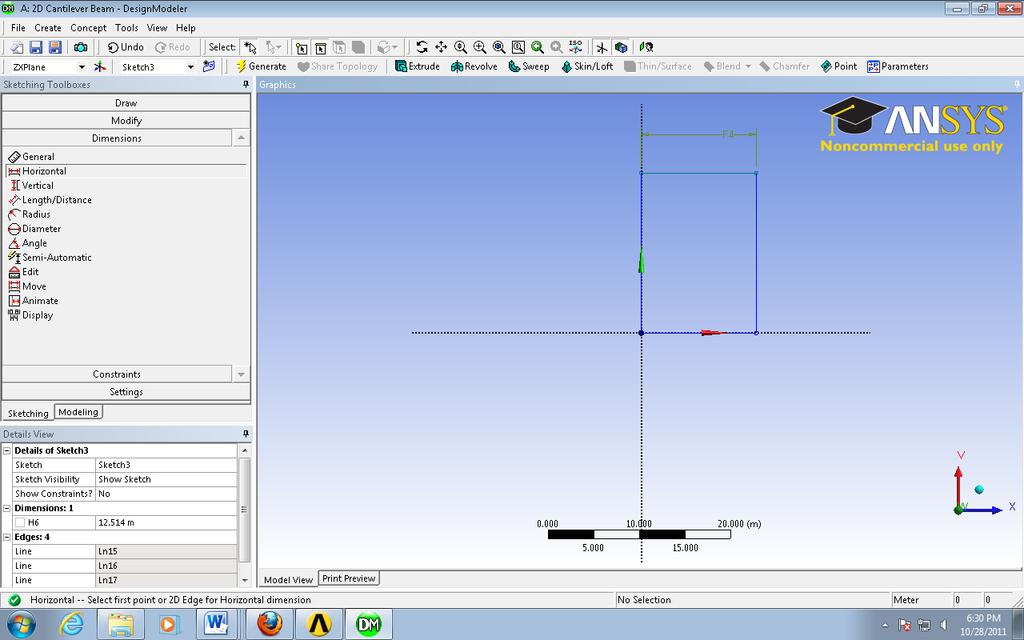 4. Go to Design Modeler -> Tree Outline -> Sketching 5. Click on Rectangle and Click off Auto-Fillet: 6.