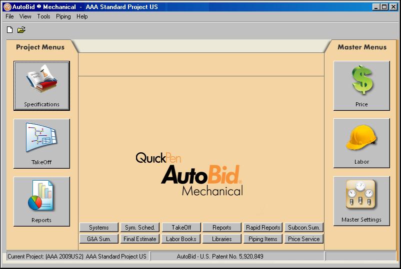 2 Navigation Basic Navigation The AutoBid Mechanical software master data (added as part of the installation procedures) includes a large amount of data, which makes implementation easier.