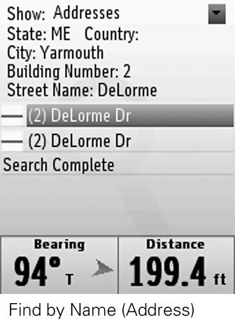 Coordinates Coordinates can be edited. Streets/Trails State/Country/City/Name (Find by Name only) Cities State/Country/Name (Find by Name only) display measurements as follows: From.