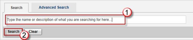 Search for Content Follow the steps below to locate items or materials in the Content Library in AgentNet. Search tab 1.
