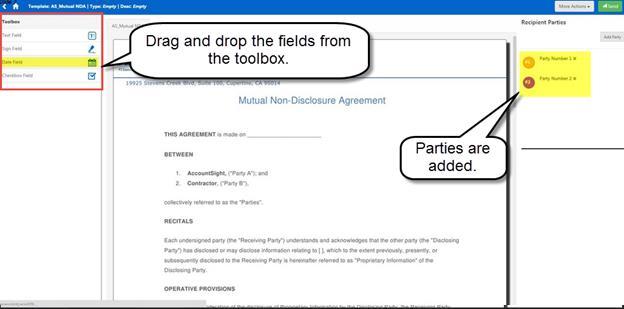 You will assign the name to each party later when sending the document for esignature. 4.