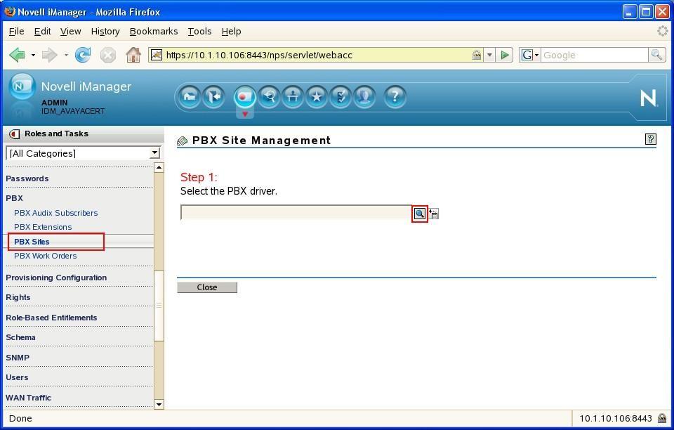 Step Description 2. From the navigation frame on the left, click PBX PBX Sites.
