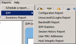 Getting Started Using IDM Reports Using IDM Reports IDM provides reports designed to help you monitor and analyze usage patterns for network