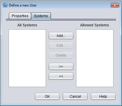 Using Identity Driven Manager Adding RADIUS Clients 3. To restrict the user from logging in from a system that has not been defined in IDM, click the Systems tab to configure system permissions.
