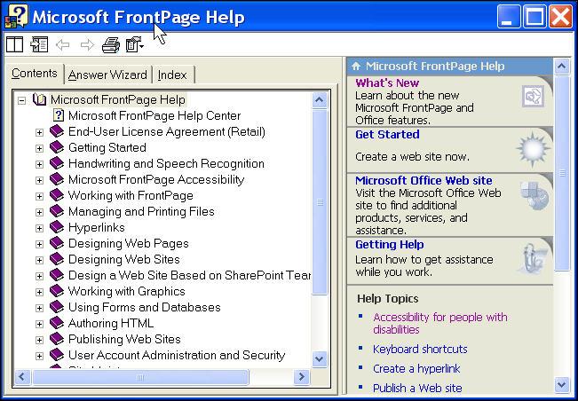 Introduction to FrontPage 2002 Page 12 8. Getting Help To learn more about HTML and publishing on the world wide web, check out some of these online resources available.