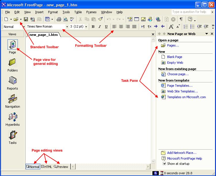Introduction to FrontPage 2002 Page 2 3. Opening FrontPage 2002 In the labs from the Start menu: select All Programs Microsoft Office XP Microsoft FrontPage.