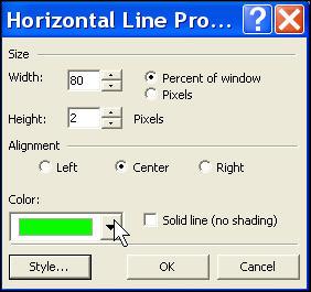 Type a second paragraph and use the increase indent to set it off from the first paragraph. Insert another horizontal line. From the menu, select Insert Horizontal Line.