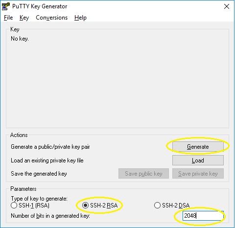 2 Generate Public and Private key using Putty Generate tool To generate public and private key using the Putty Key Generator tool, perform the following steps.