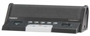 HCS-8313C Chairman Unit with Voting and Channel Selection Features Stylish and ergonomic design Invisible microphone Priority button 5 voting keys Transmitting up to 64 CHs high quality digital audio