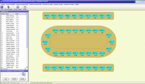 Layout: assign the nameplate to the corresponding positions based on the true seating layout Delegate Layout: assign delegate to the corresponding positions based on the true seating layout Nameplate
