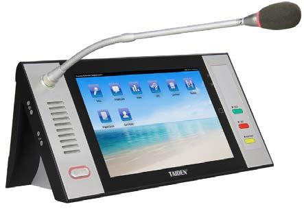 HCS-8338BCE Paperless Multimedia Congress Terminal The stylish and ergonomically designed Paperless Multimedia Congress Terminal is equipped with a 10" high-resolution (1280 800) LCD touch panel and
