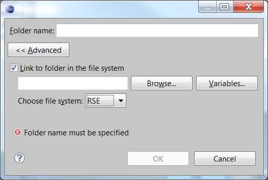 Select Create New Folder to open the New Folder window. 6. Select Advanced to expand the window to the advanced version.