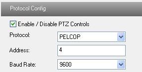 Select baud rate of the PTZ in the "Baud rate" pull down list. For the settings of protocol, address and baud rate please refer to the user manual of the PTZ setting. 5.3.