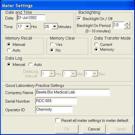 Icon 14. Meter Settings See Figure 19. Program your meter functions via this icon on CyberComm Program. a) Date and Time Click on the textbox then a calendar will appear for you to set the date.