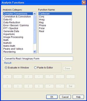 Figure 4: Function Wizard From the Analysis Category, select Math and select Movavg from the Function Name list, then click OK.