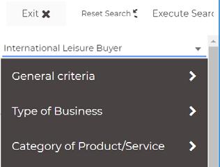 To view search options for additional search categories, select a registration category from the drop down menu above General criteria to display the search criteria headings available for that