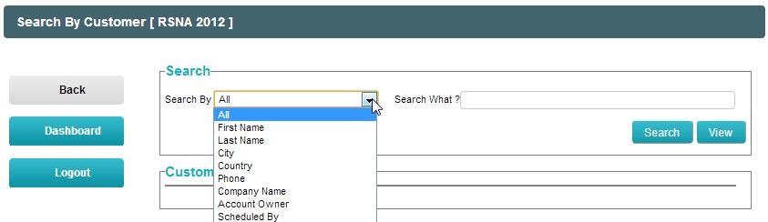 Select the method in which you want to search by from the Search By