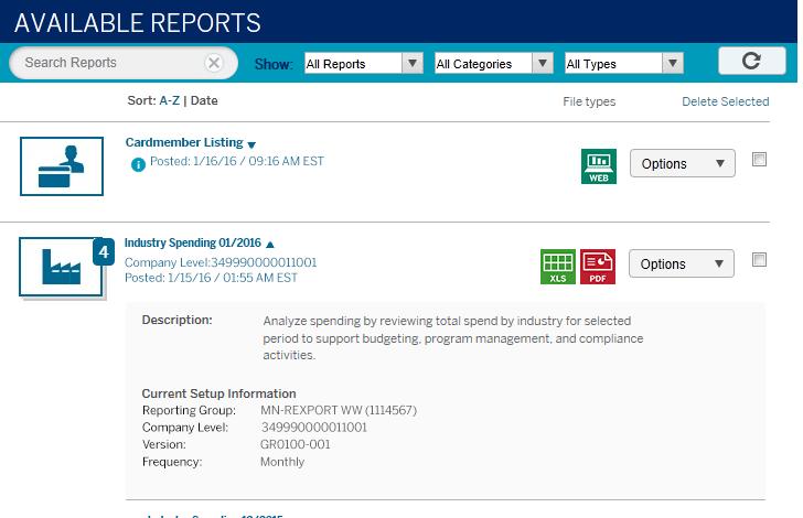 View Reports: Available Reports The Available Reports section allows you to view, open, and manage your previously run reports. Visual thumbnails depict the Type of report (i.e. Airplane for Airline Reports).