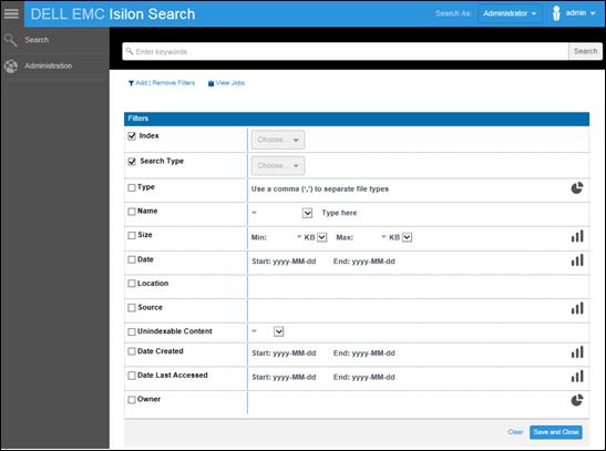 Performing Search and Viewing Search Results About Searches Isilon Search performs metadata searches on indexed files and folders, and performs full content searches on files that have had their full