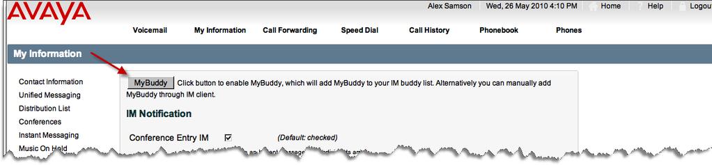 2. Click on MyBuddy. 3. Click the MyBuddy button at the top of the screen to enable MyBuddy. 4. Click Apply. Problem: MyBuddy and/or other SCS IM Buddies do not appear in Gtalk.