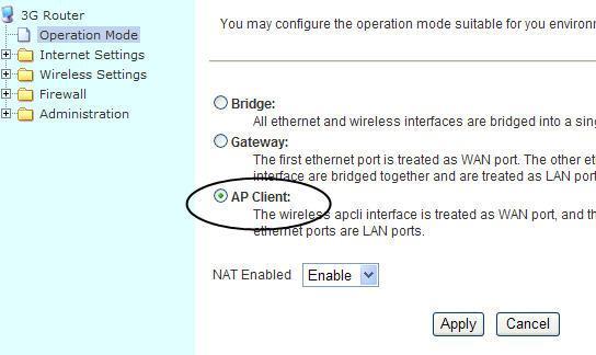 9. With the CM685P/T-c, go to Wireless Settings AP