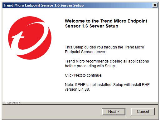 Trend Micro Endpoint Sensor Installation Note The server Setup program installs PHP version 5.4.38 and modifies the IIS handler to instruct all PHP related files or folder to use this version.