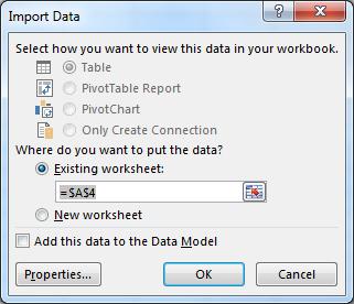 Import CSV Data (step 6) In the Import Data dialog box: