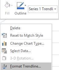 area: select Trendline Options scroll down and select Forward [number] periods After