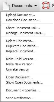 Documents The Documents menu enables users to easily upload and download documents,