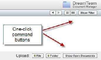 4. One Click Command Buttons The Document Manager has added a number of One Click Command Buttons
