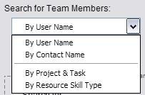 Search for Team Members You can search for Team Members that they would like to add as resources to the project.