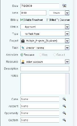 5. Once selected, the panel on the right hand side of the screen will populate with all of the timesheet information.