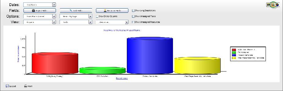 Users can easily adjust the bar chart properties by clicking on the blue hyperlink at the top of the chart and opening