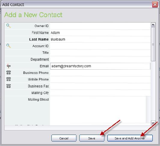 5. Once you click the Add button, the Add New Contact dialog box will appear.